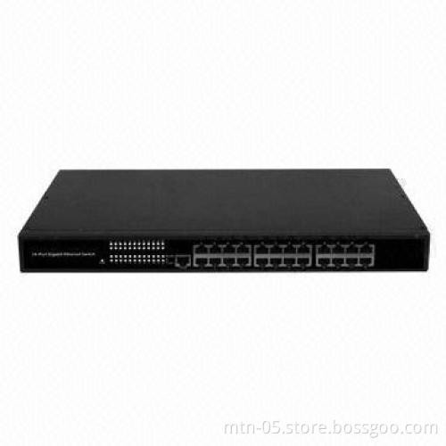 Gigabit Managed Switch, Fully Compliant with IEEE802.3 Ethernet Standard, 24-port 10/100/1,000M